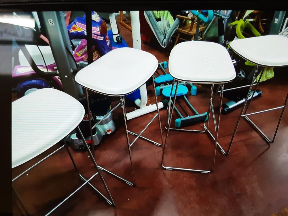 TABOURET CAPPELLINI BLANC ASSISE CUIR