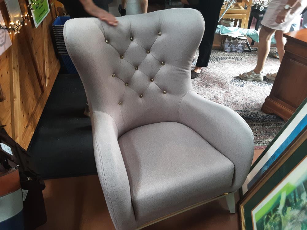 FAUTEUIL TISSUS ROSE 