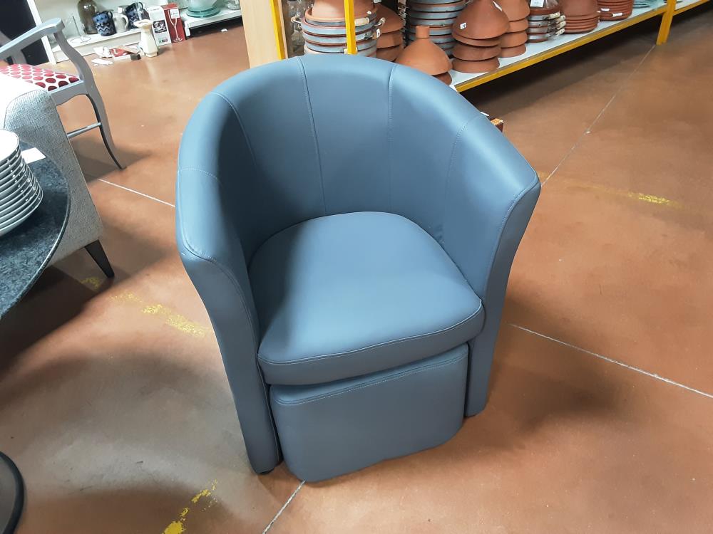 FAUTEUIL ROND SKAI GRIS+ REPOSE PIEDS