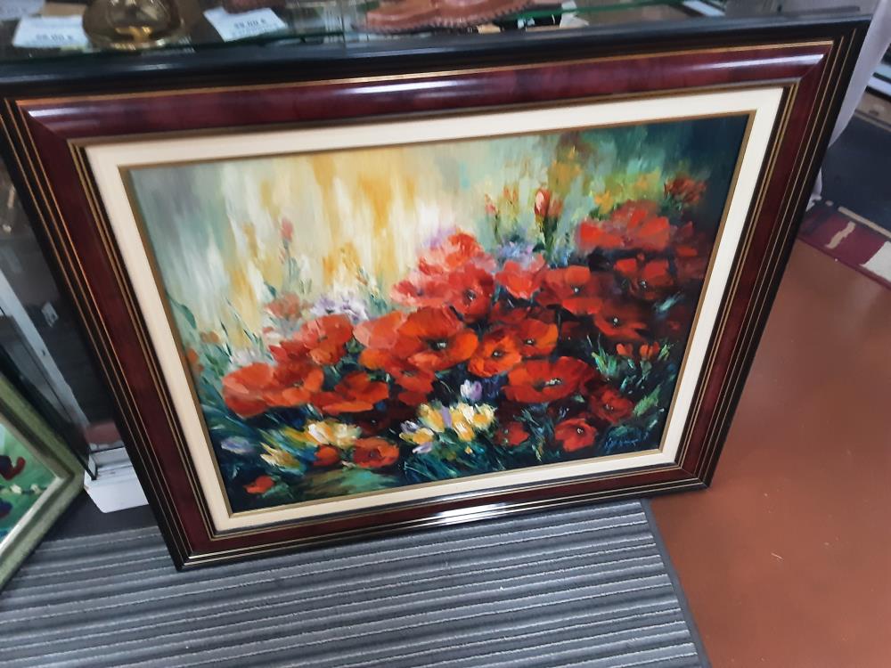PEINTURE FLEURS SIGNÉ H.METZINGER