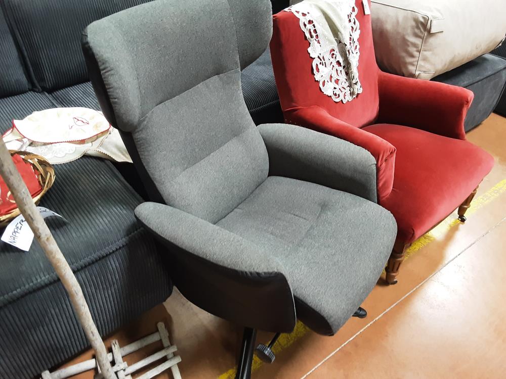 FAUTEUIL TISSU GRIS