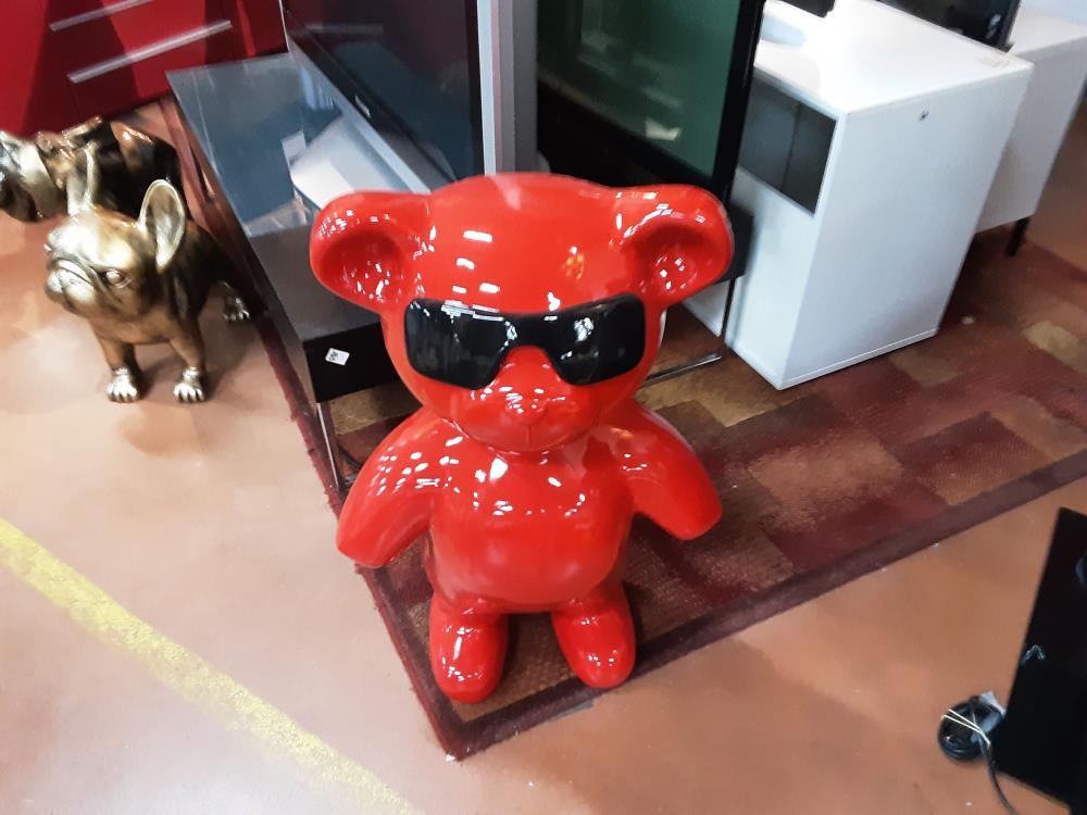 OURS ROUGE LUNETTE 80CM