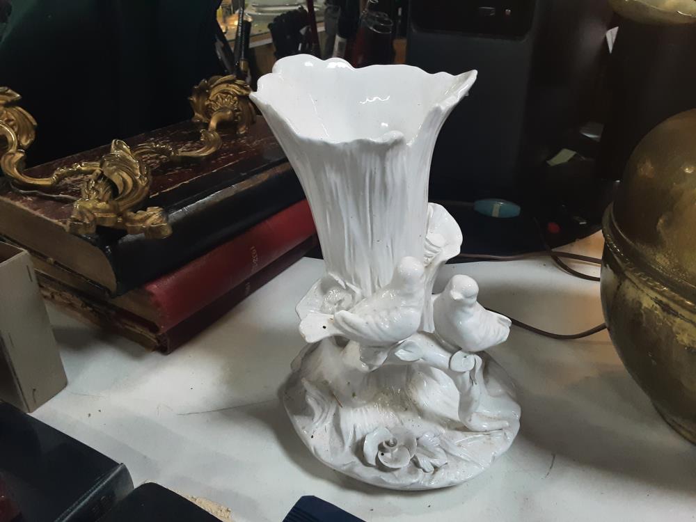 VASE OISEAUX BLANC