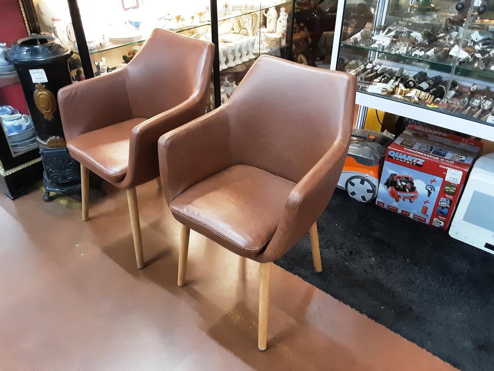 CHAISE CUIR BRUN