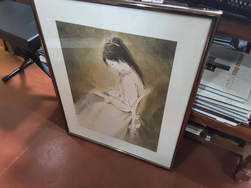 LITHOGRAPHIE LA MATERNITE SIGNÉ BERNARD CHAROY 