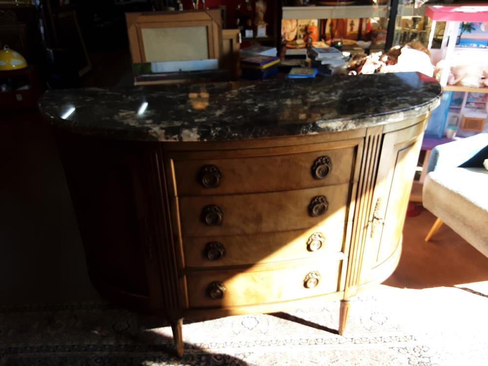 COMMODE MARBRE NOIR 4T + CLEF