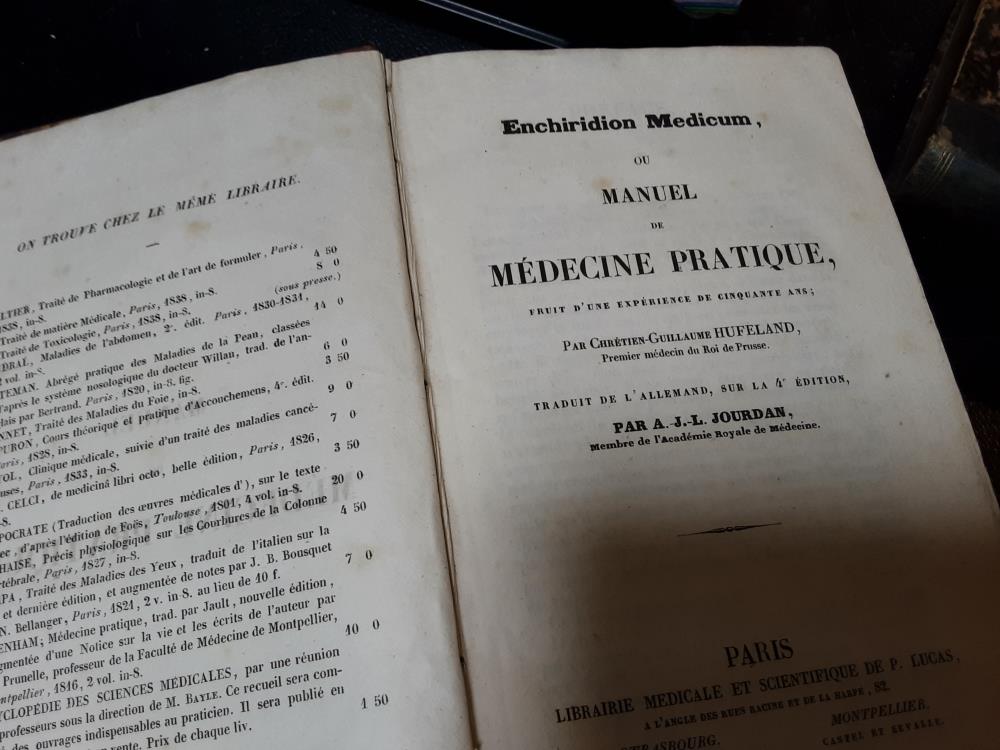 LIVRE MEDECINE PRATIQUE 1838