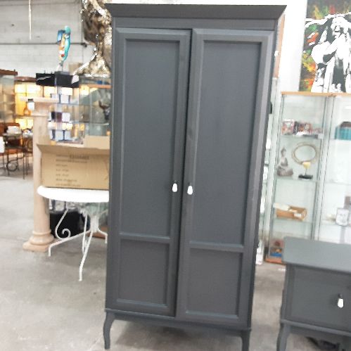 ARMOIRE 2 PORTES GRISE 