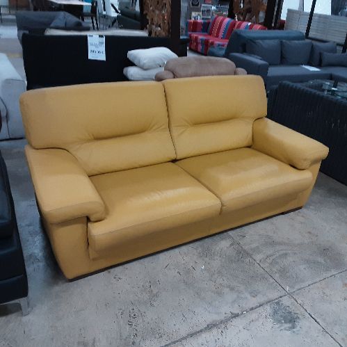 CANAPE CUIR FIXE JAUNE CUIR CENTER
