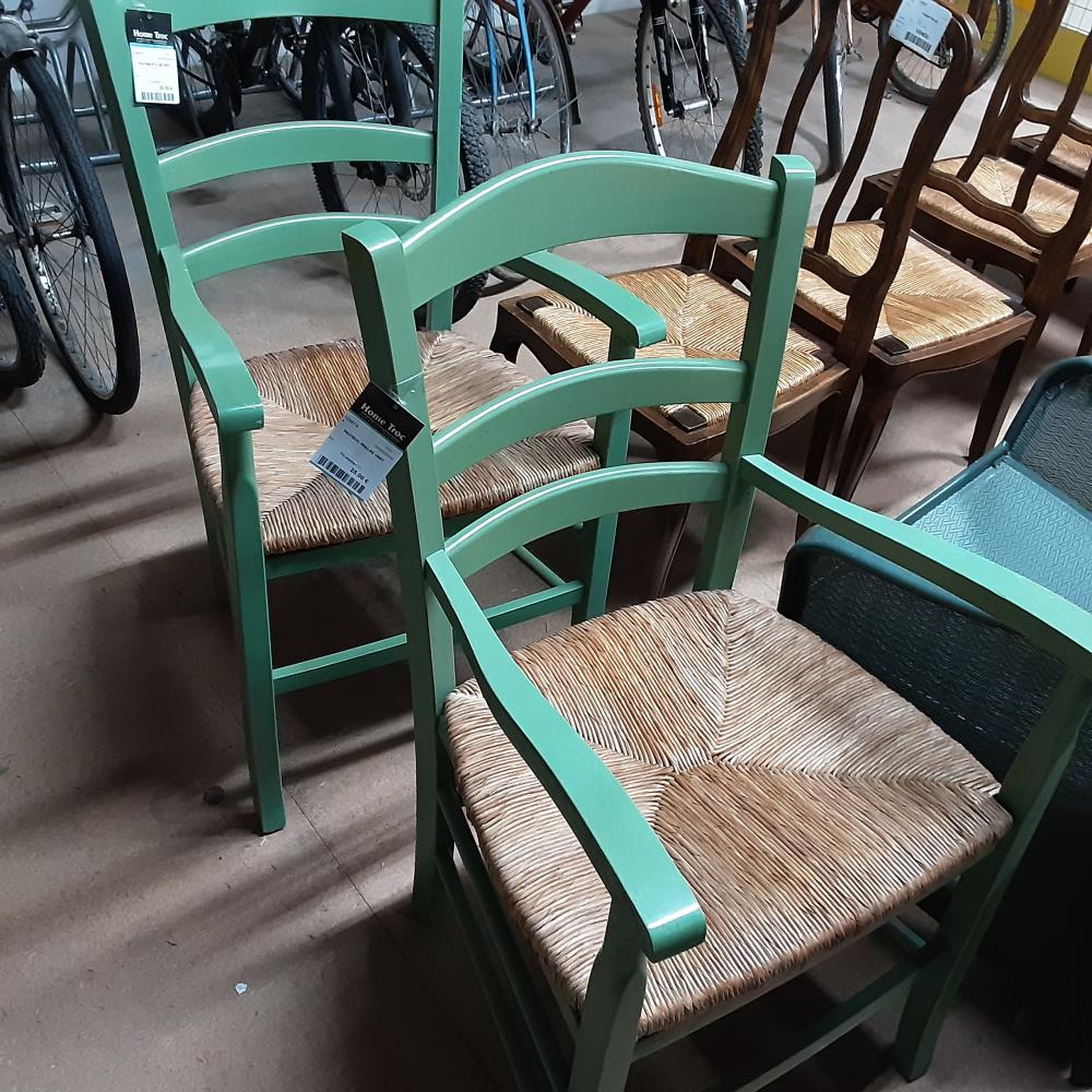 FAUTEUIL PAILLEE VERT