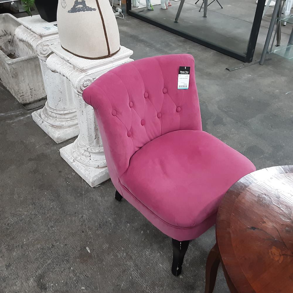 FAUTEUIL VELOUR ROSE