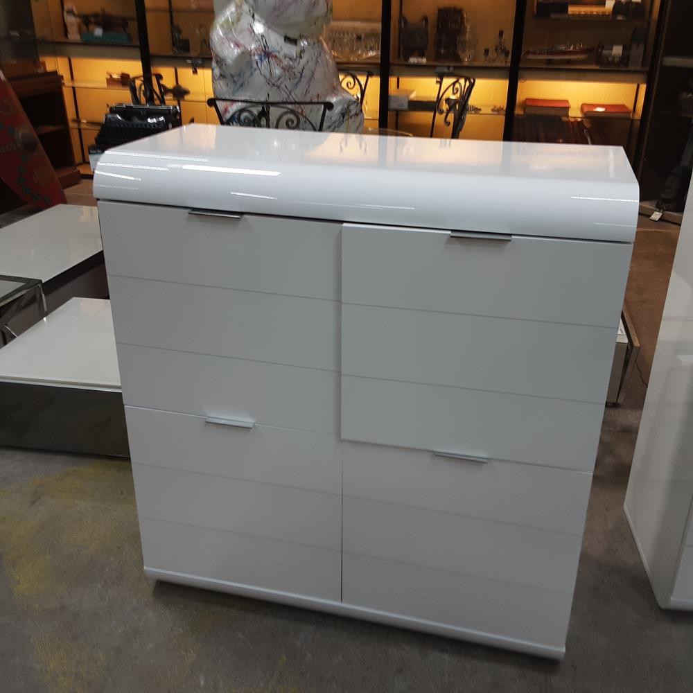 MEUBLE 4 PORTES LAQUE BLANC 