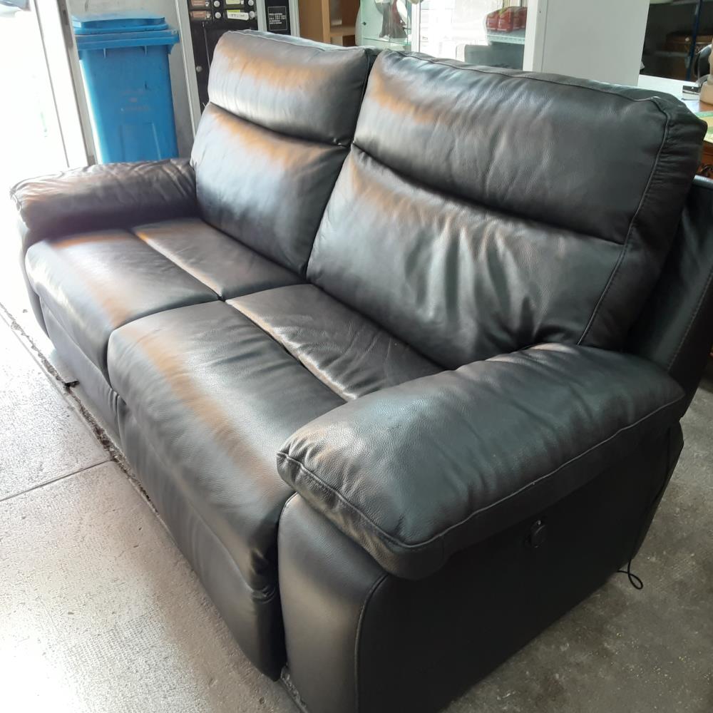 CANAPE CUIR NOIR ÉLECTRIQUE 