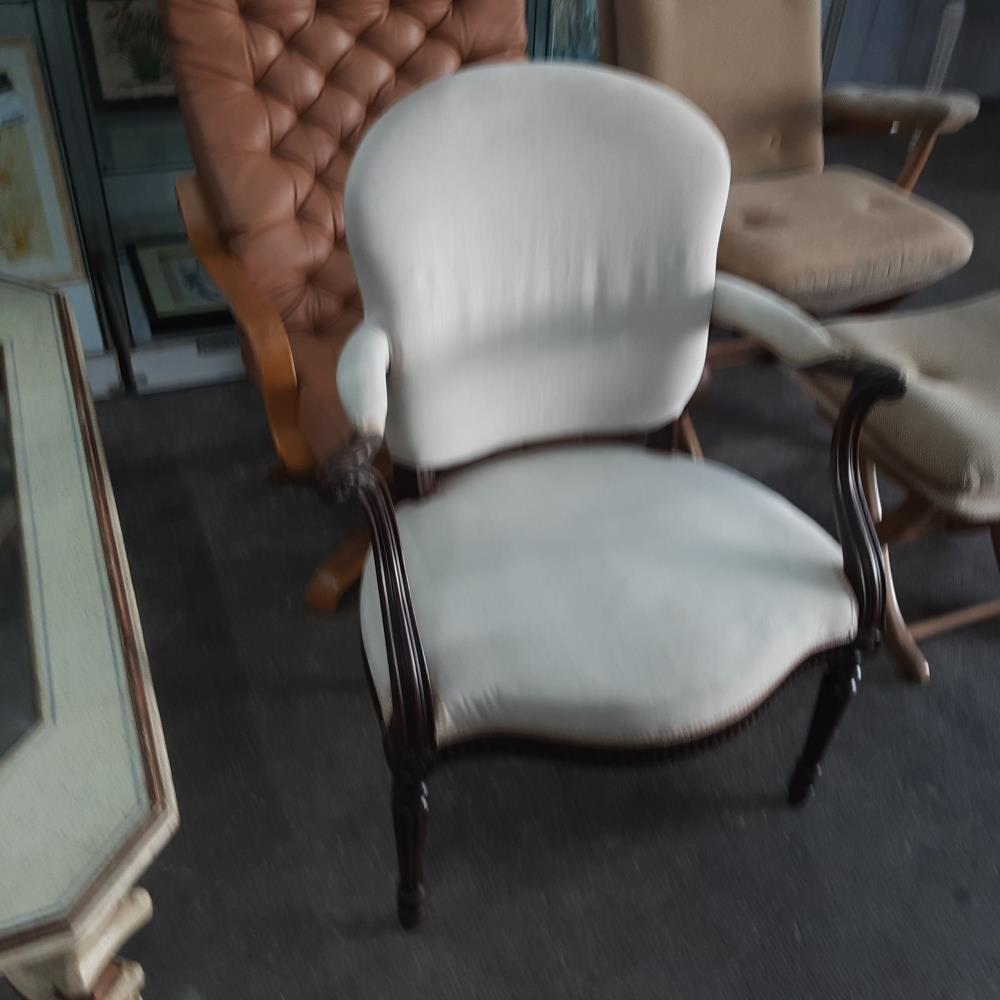 FAUTEUIL TISSU ECRU 