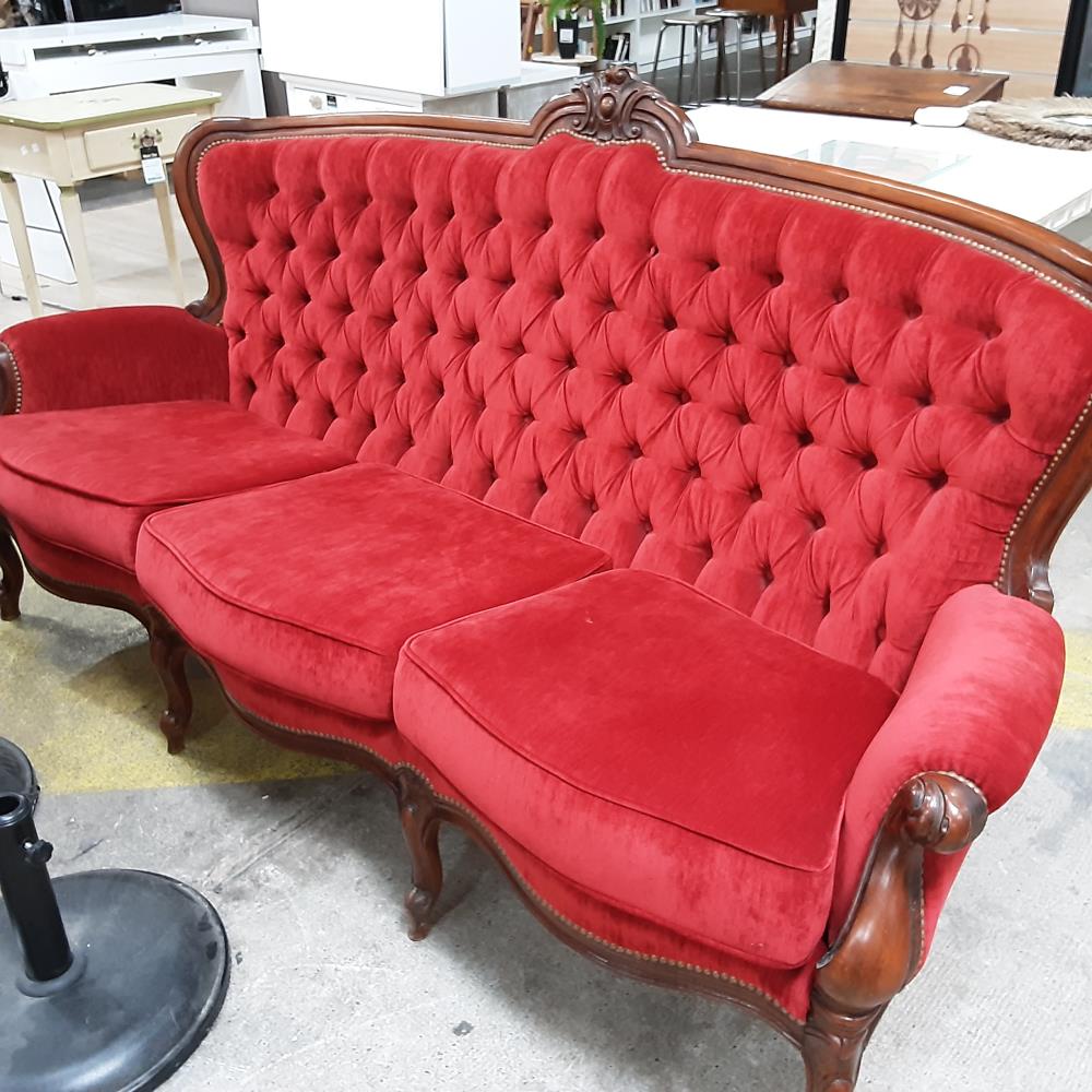 BANQUETTE TISSU ROUGE 