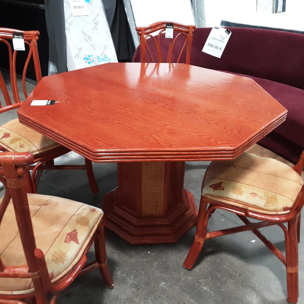 TABLE ROTIN + 1 ALLONGE 