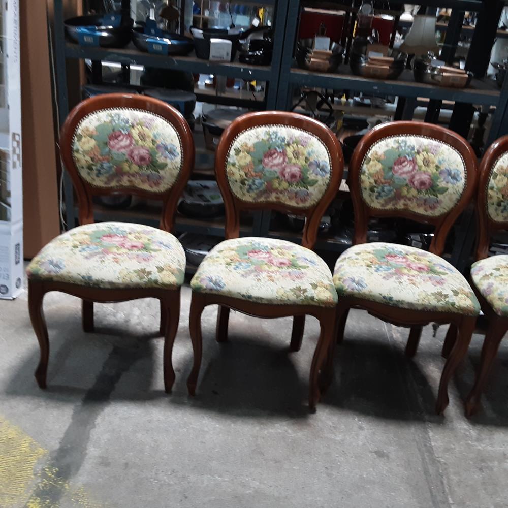 CHAISE LOUIS PHILIPPE TISSU FLEURS 
