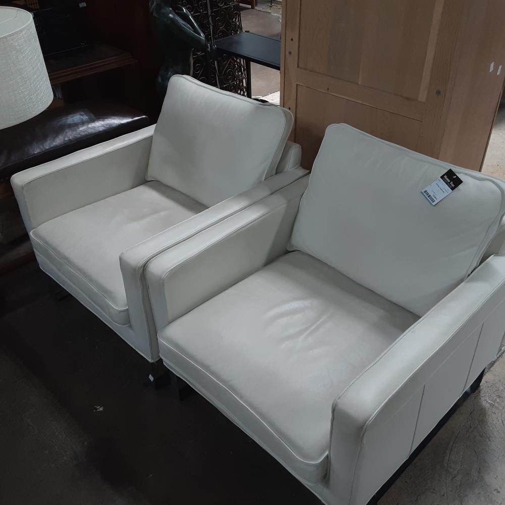 FAUTEUIL CUIR BLANC