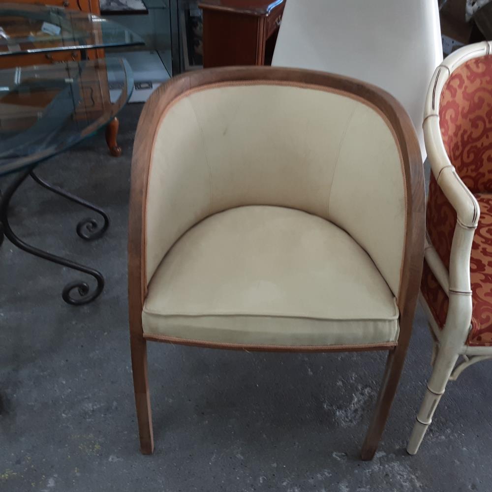FAUTEUIL TISSU JAUNE 