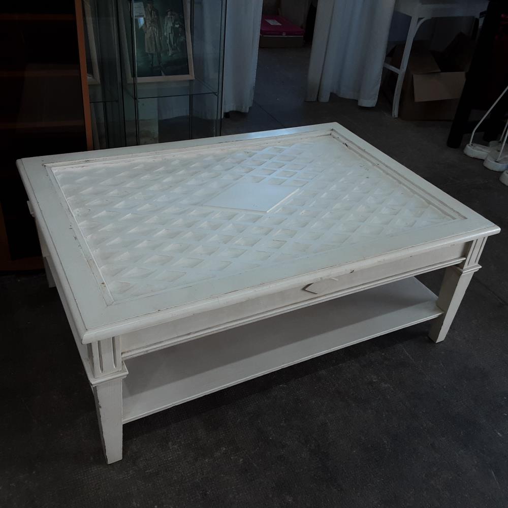 TABLE BASSE RECTANGLE BLANCHE 