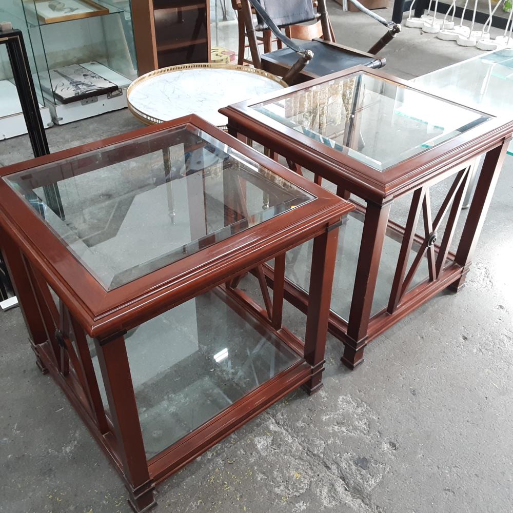 BOUT DE CANAPÉ VERRE BOIS 