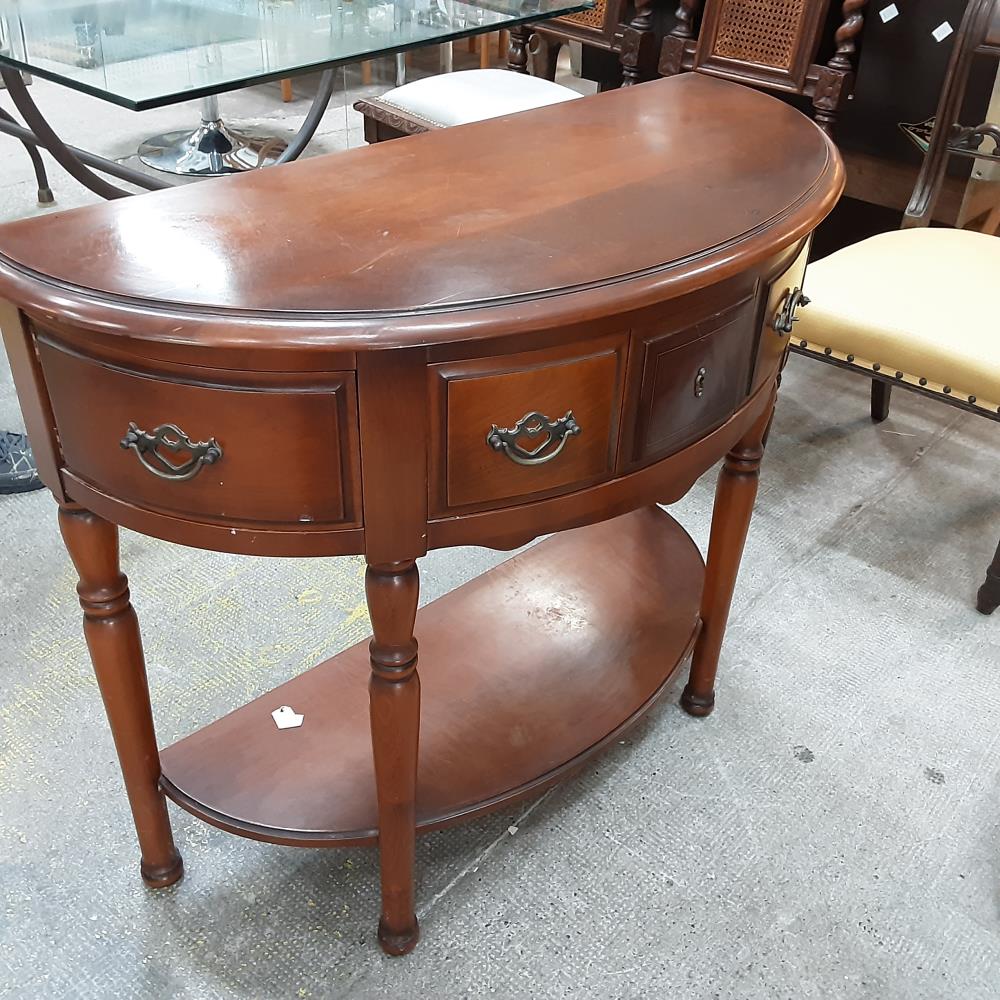 CONSOLE DEMI LUNE 1 TIROIR 2 PORTES 