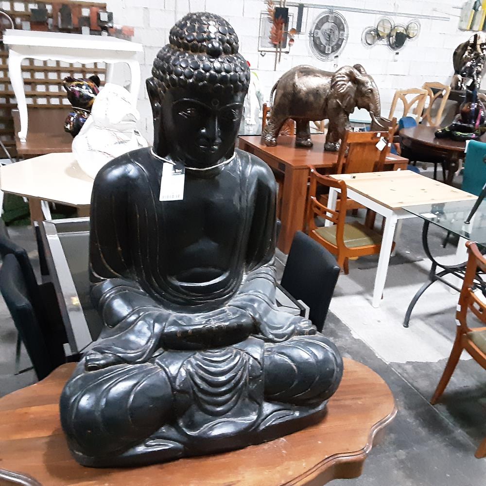 BUDDHA JAPAN 100CM BLACK ANTIQUE