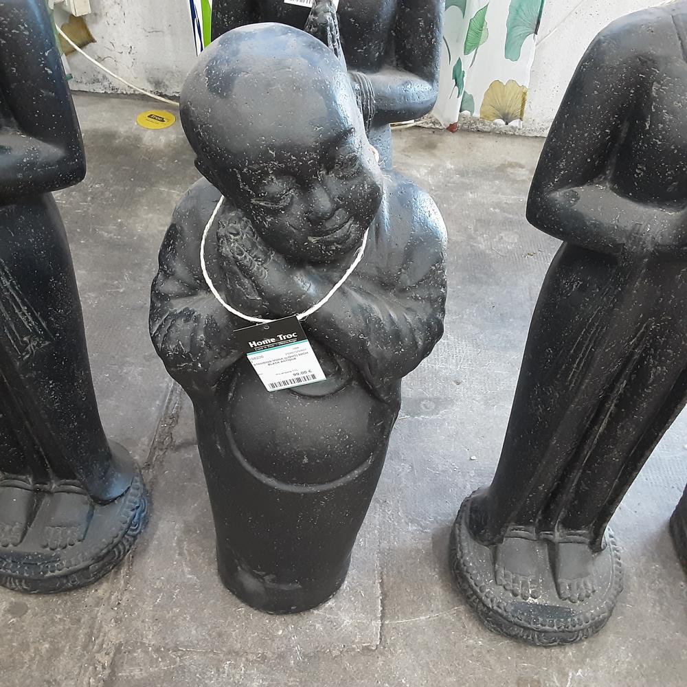 STANDING MONK (LIGHT) 80CM BLACK ANTIQUE