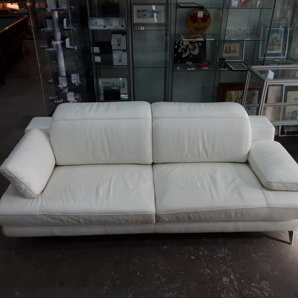 CANAPE CUIR CENTER BLANC