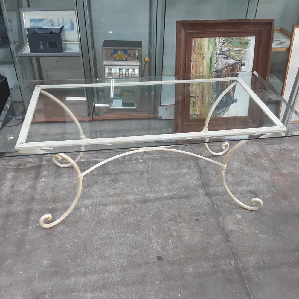 TABLE BASSE RECTANGLE VERRE FER 