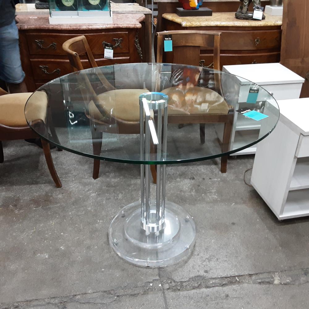 TABLE RONDE VERRE PLEXI 