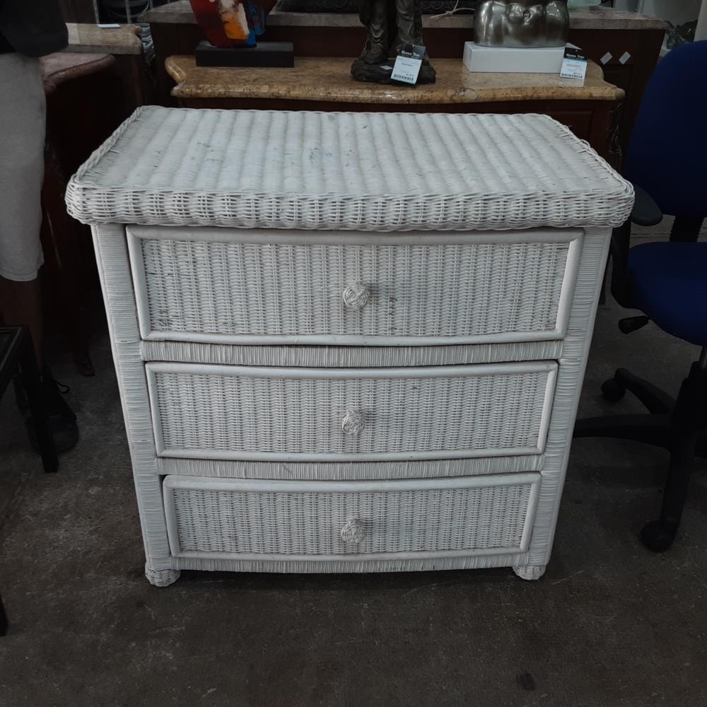 COMMODE BLANCHE 3 TIROIRS 
