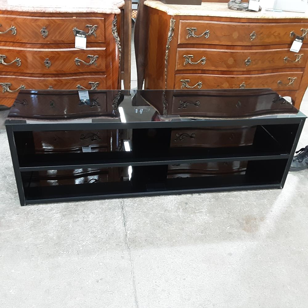 MEUBLE TV VERRE NOIR