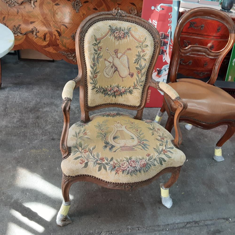 FAUTEUIL TISSU JAUNE 