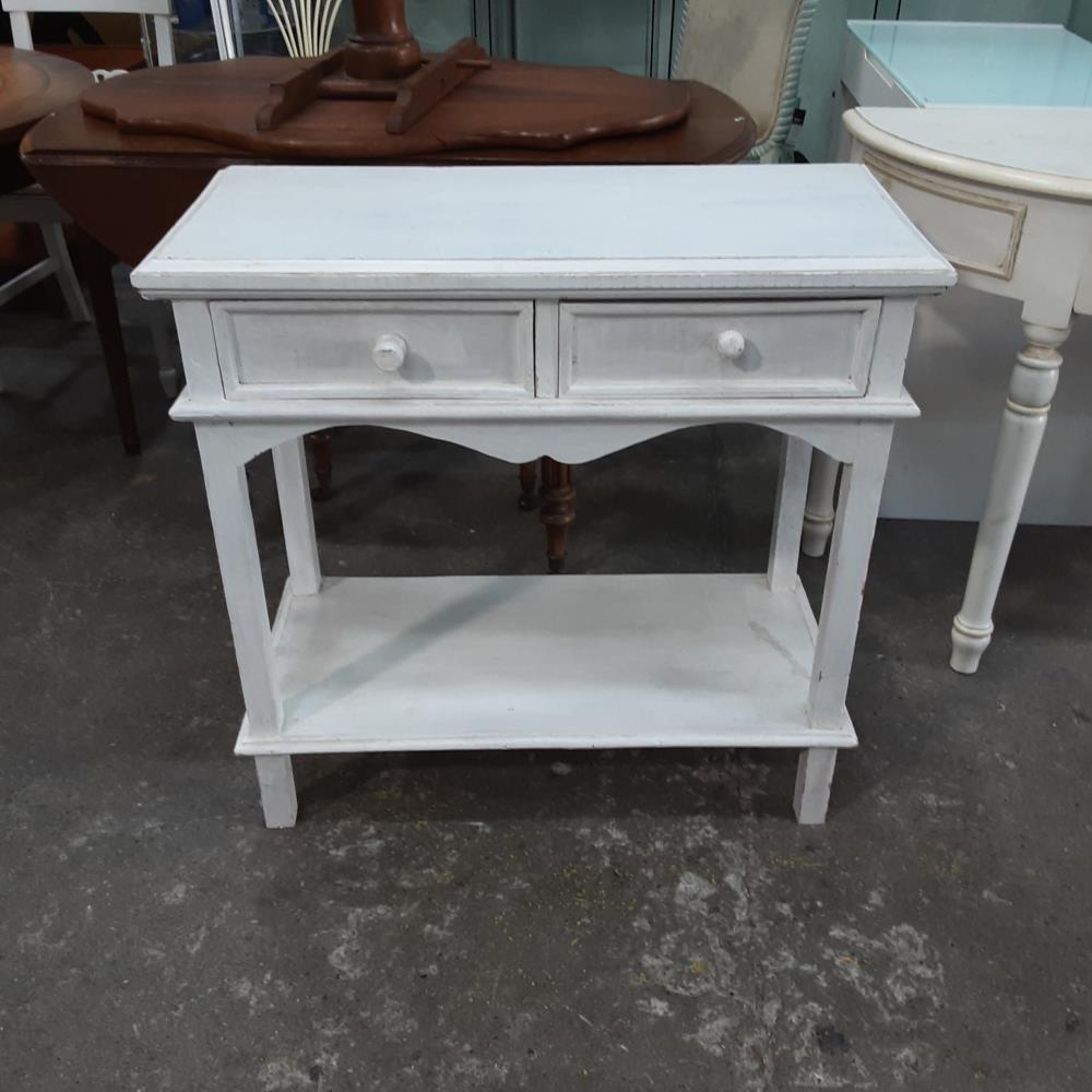 CONSOLE 2 TIROIRS BLANCHE 