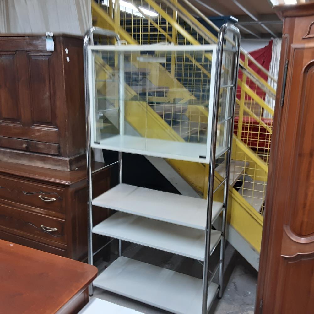 MEUBLE ETAGERE 2 VITRES 