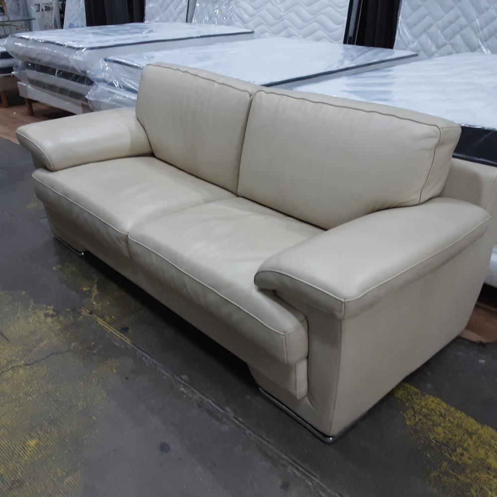 CANAPE CUIR ECRU 2 PLACES 