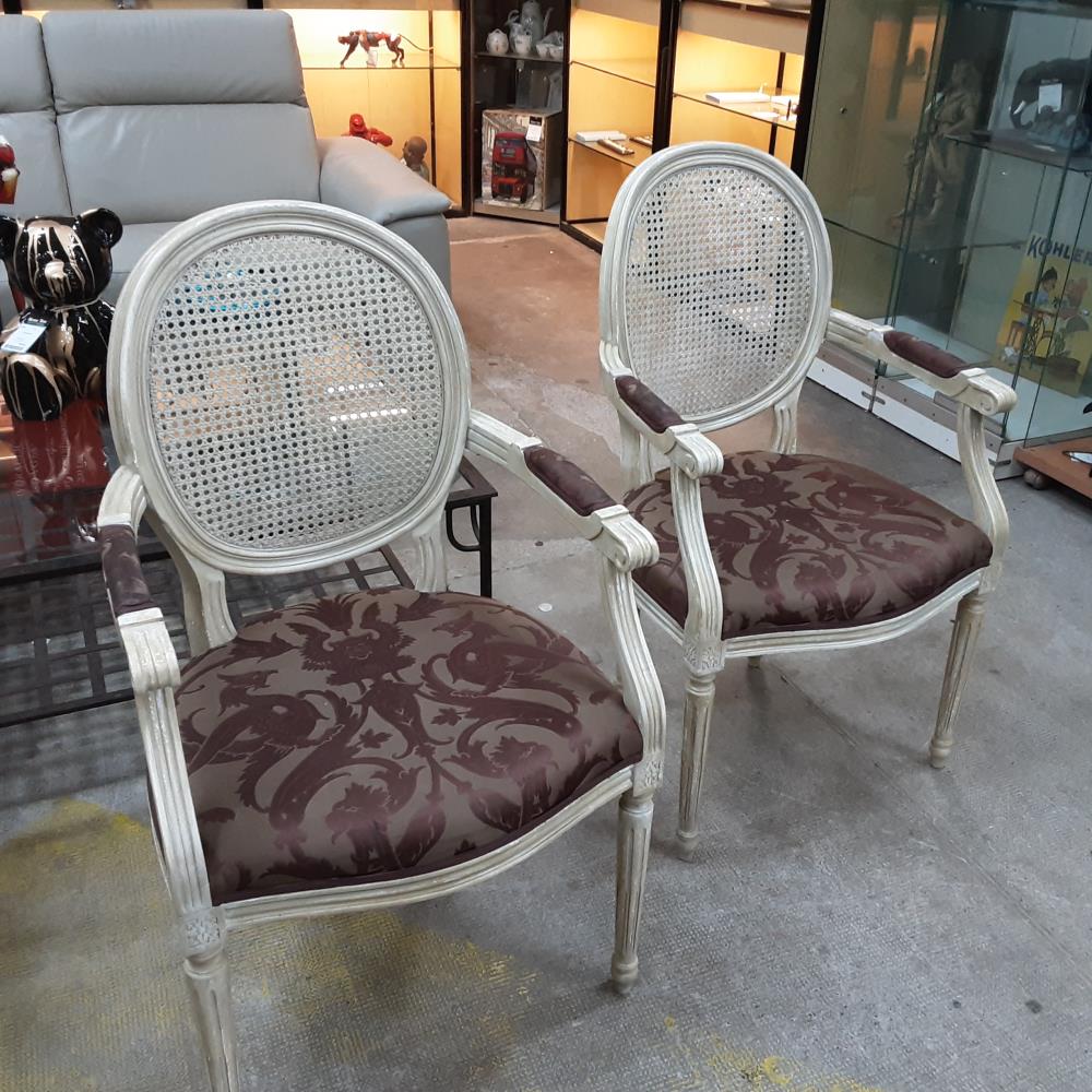 FAUTEUIL TISSU DOSSIER CANNEE 