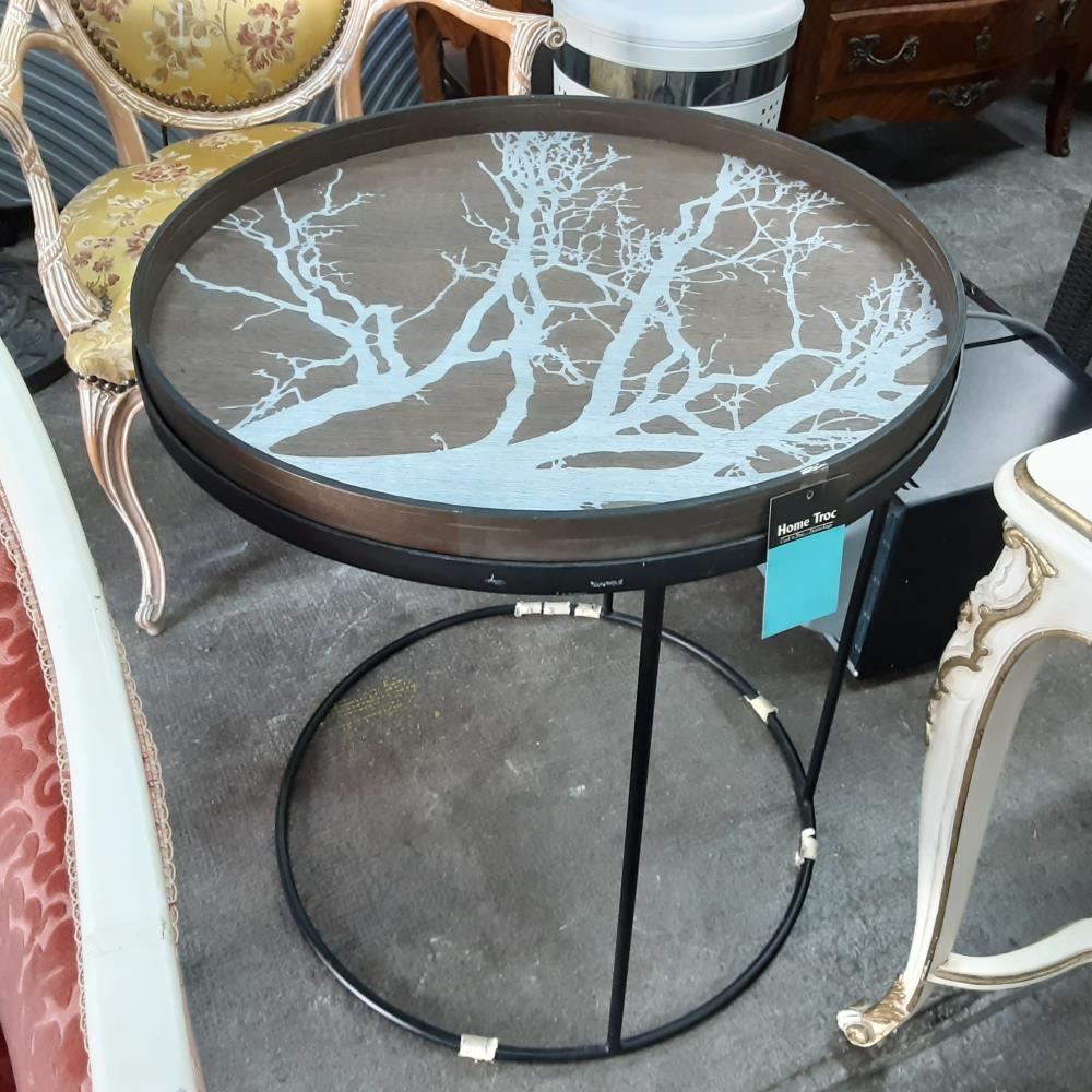TABLE RONDE PIED FER NOIR