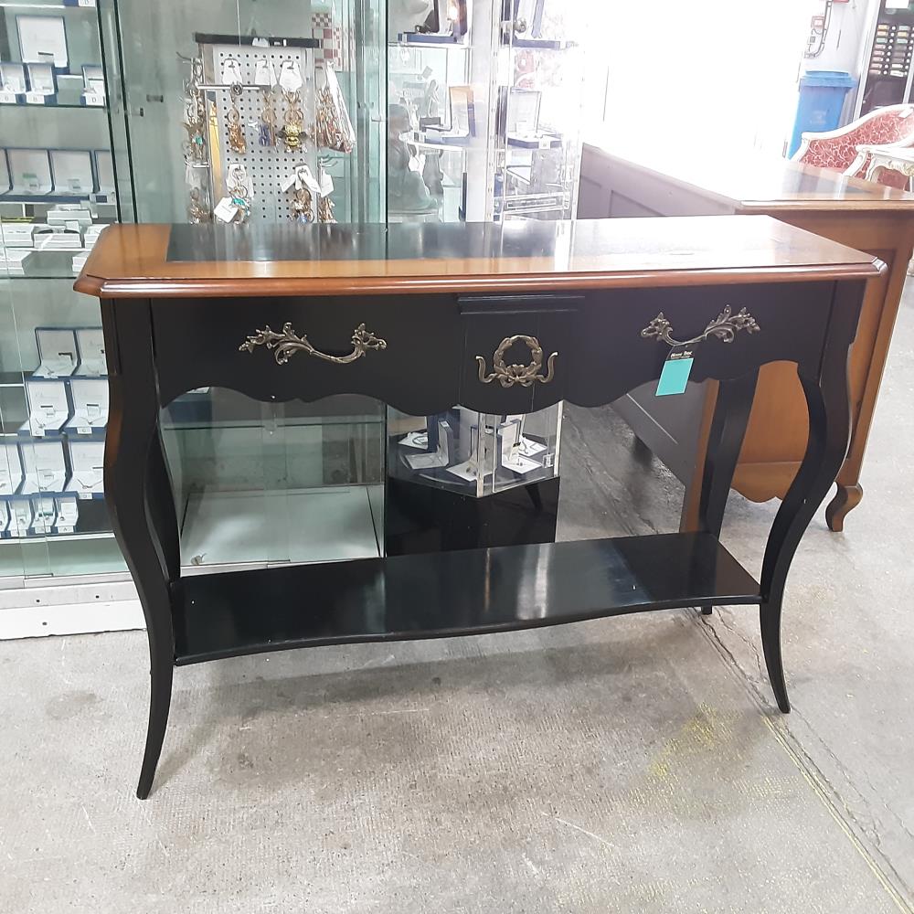 CONSOLE 1 TIROIR NOIR MARRON 