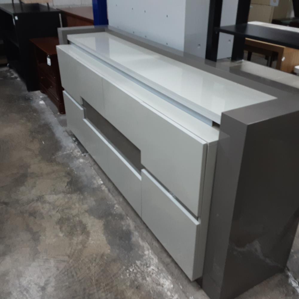 BUFFET BAS 4 PORTES GRIS 
