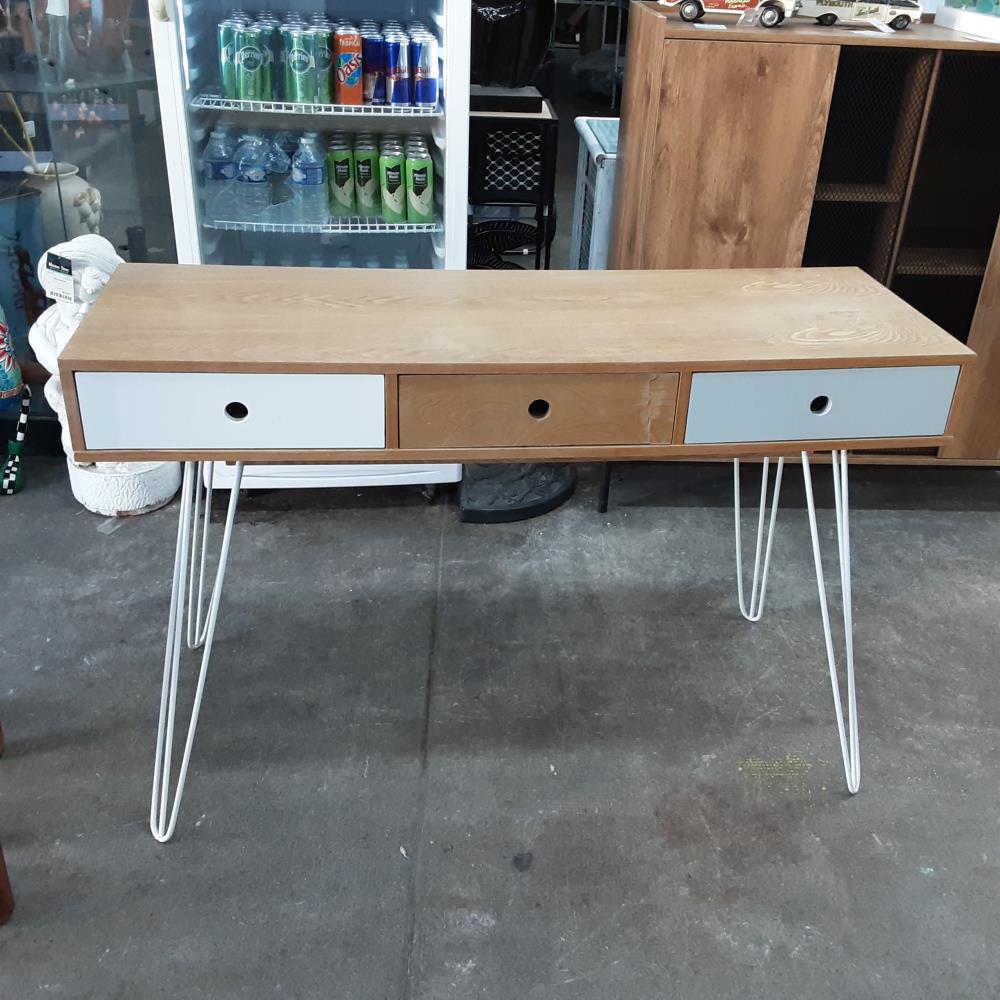 CONSOLE 3 TIROIRS BEIGE 