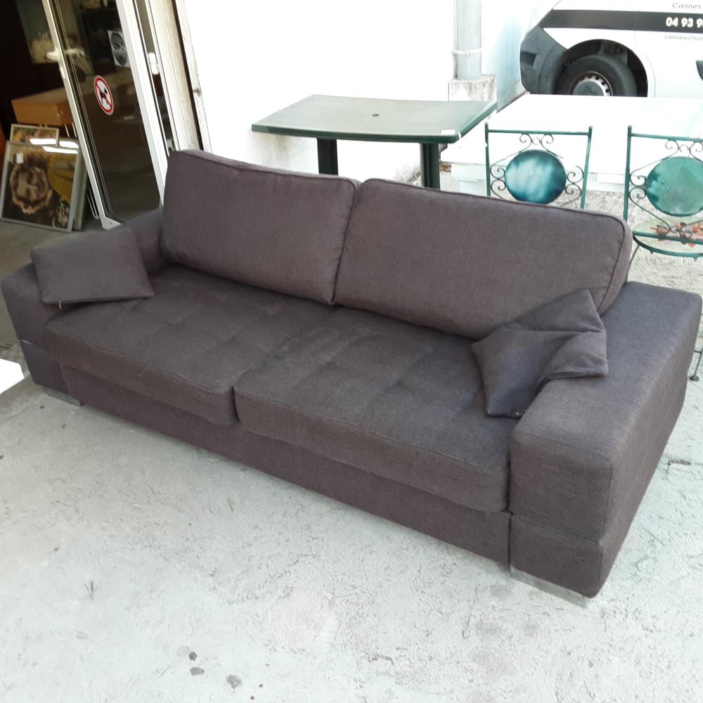 CANAPE FIXE TISSU GRIS