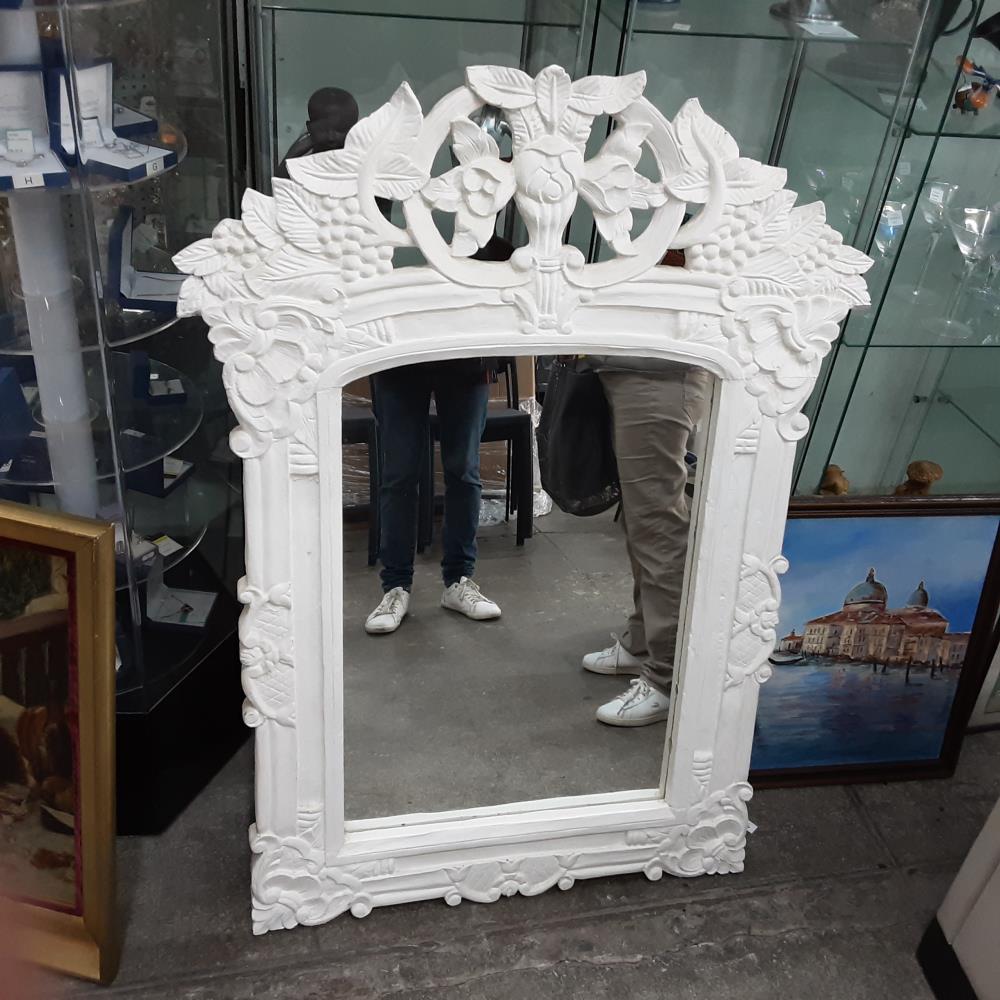 MIROIR SCULPTE BLANC 