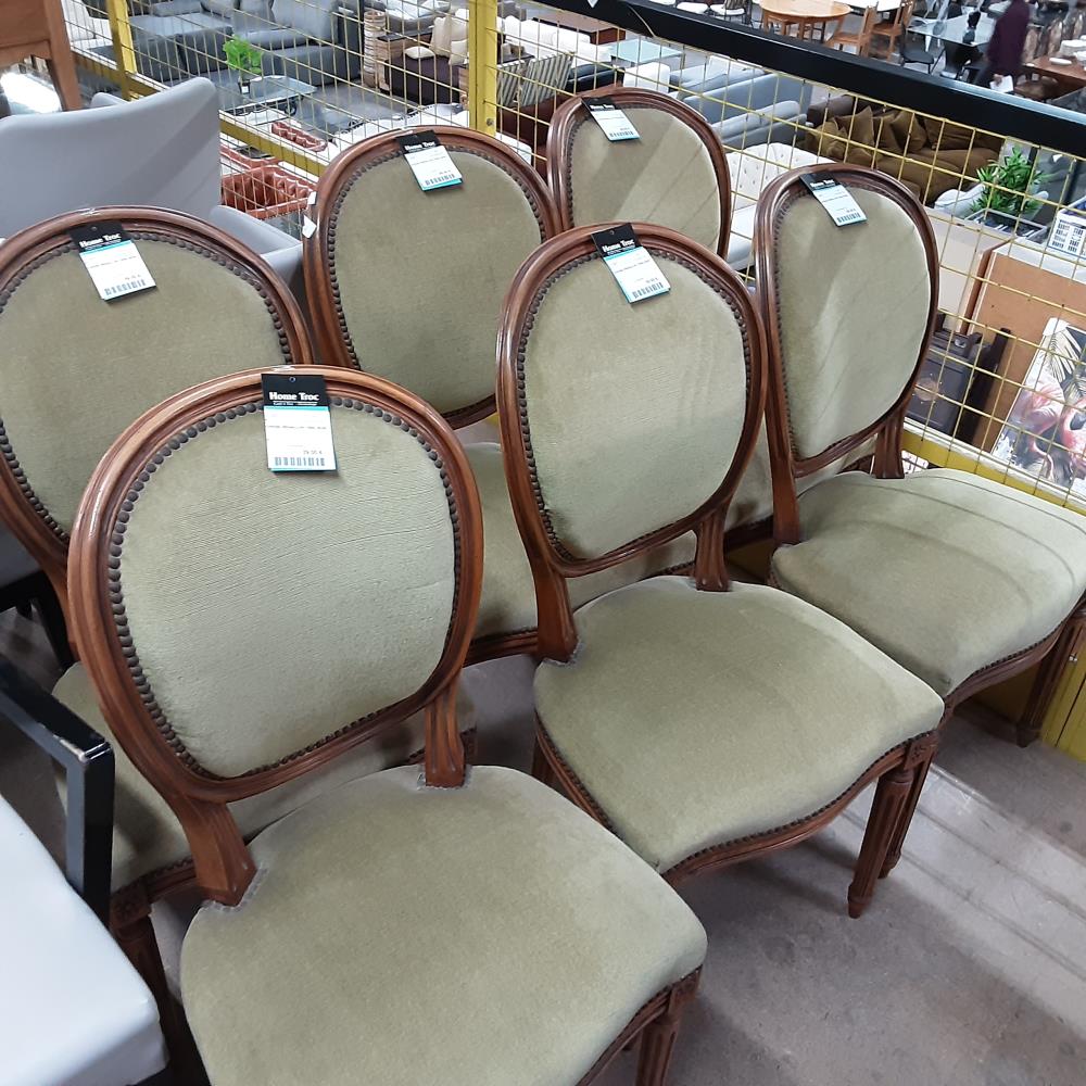 CHAISE MEDAILLON TISSU BOIS 