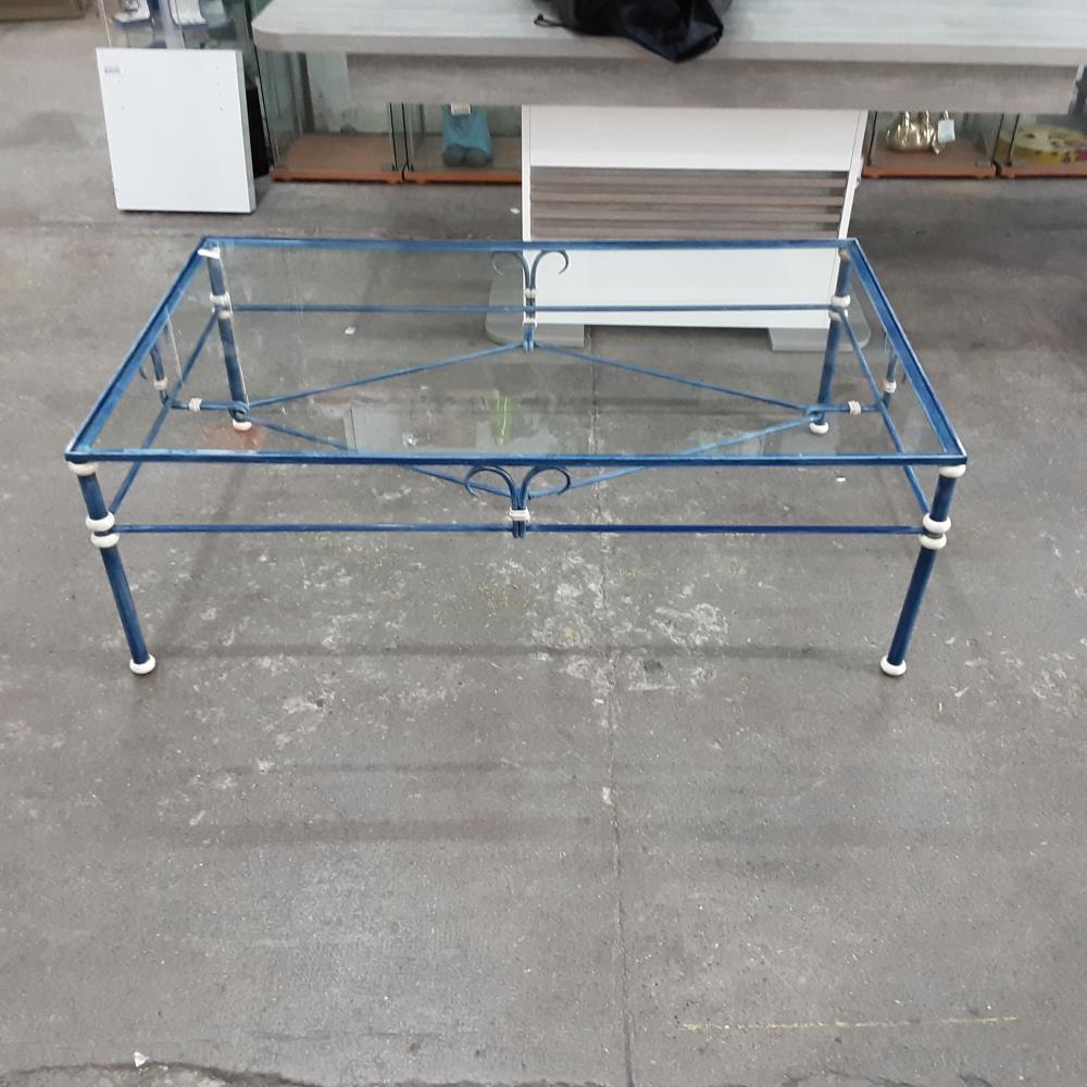 TABLE BASSE VERRE ET FER