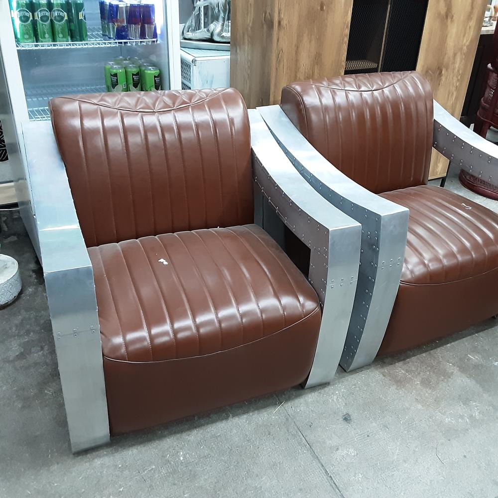 FAUTEUIL MARRON CHROME 