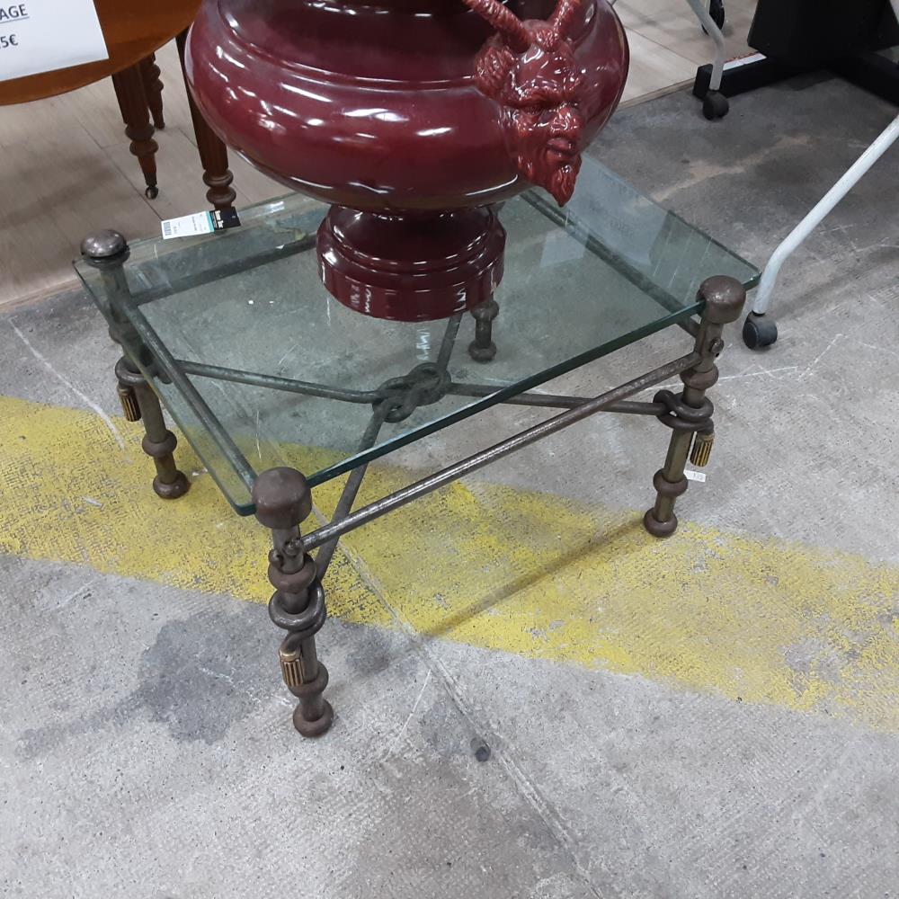 TABLE BASSE FER VERRE 