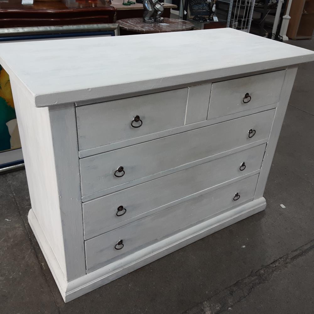 COMMODE 5 TIROIRS BLANCHE 