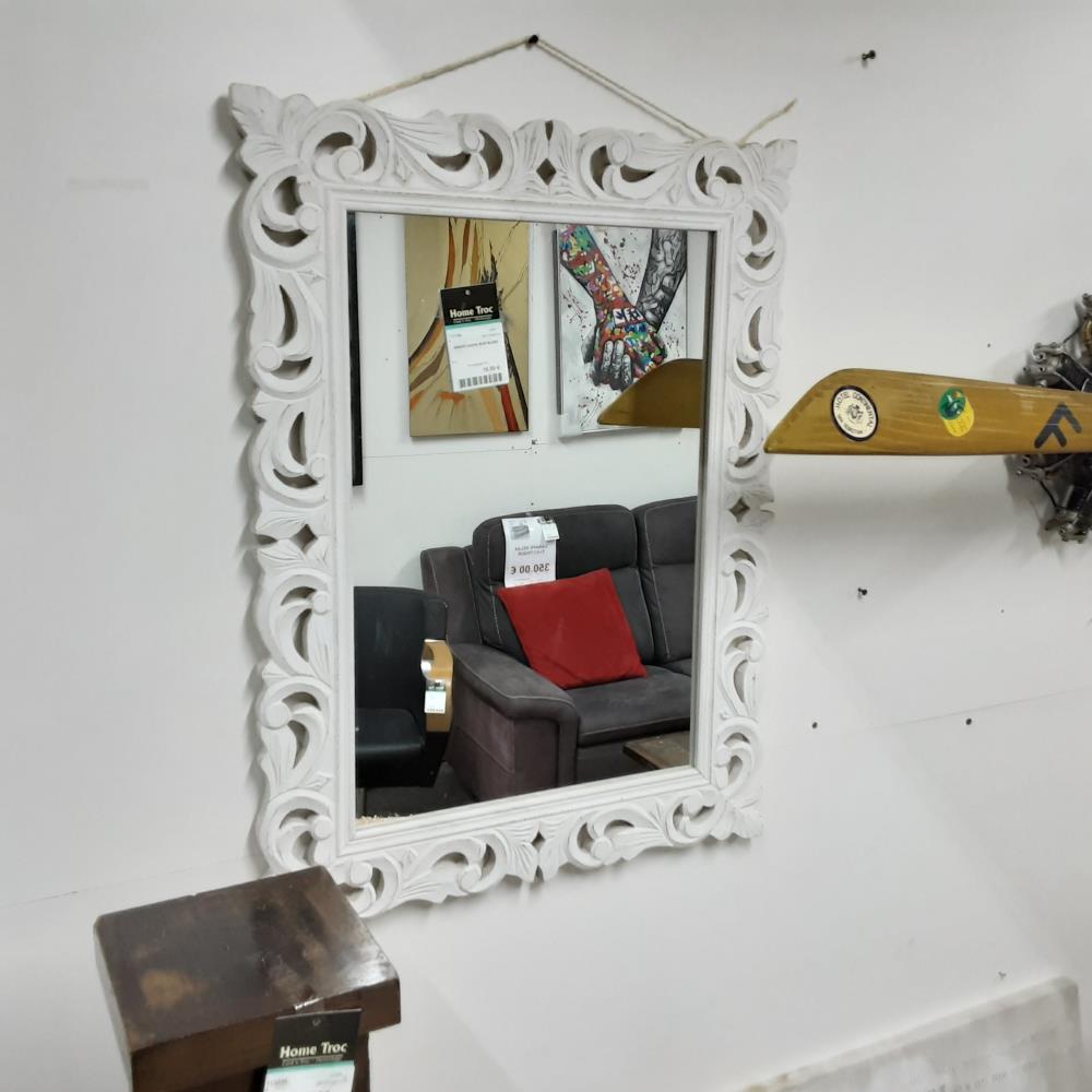 MIROIR CADRE BOIS BLANC